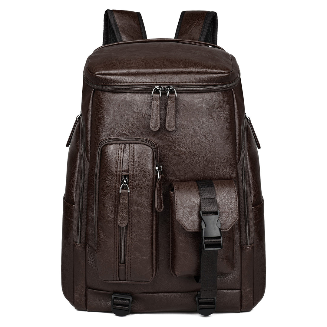 Stylischer Multi-Taschen Kunstleder Laptop Rucksack