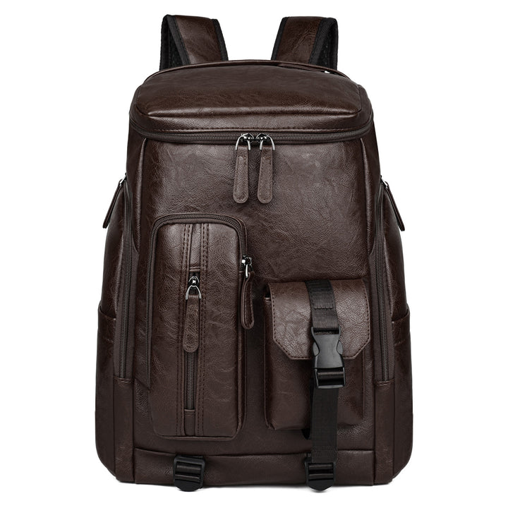 Stylischer Multi-Taschen Kunstleder Laptop Rucksack
