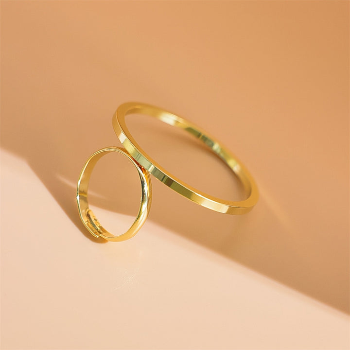 Minimalist Gold-Plated Ring Set Karnz