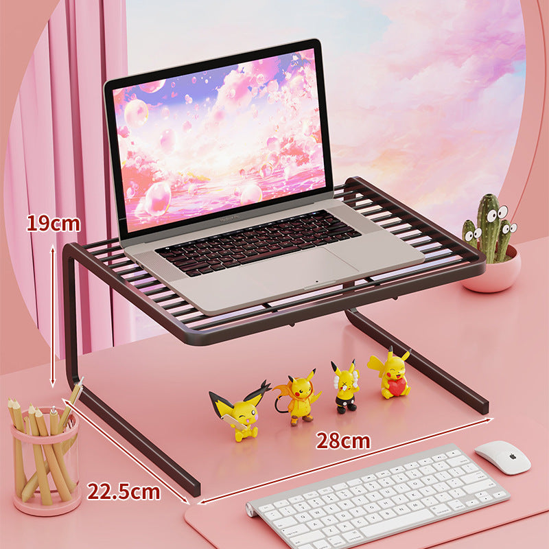 Zwei Ebenen verstellbarer Metall-Laptop- und Monitorständer mit belüfteten Lamellenregalen
