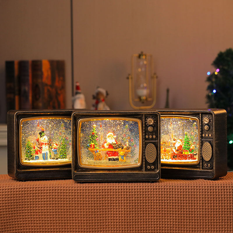 Dekorative LED Laterne mit Santa Figurine Karnz