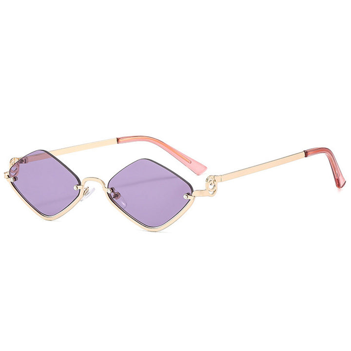 Damen trendy quadratische Sonnenbrille mit filigranem Metallrahmen Karnz