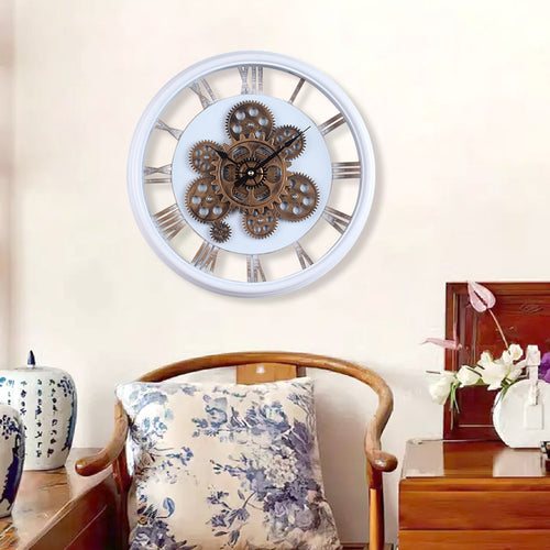 Elegante Wanduhr Im Industriellen Zahnrad-Design Karnz