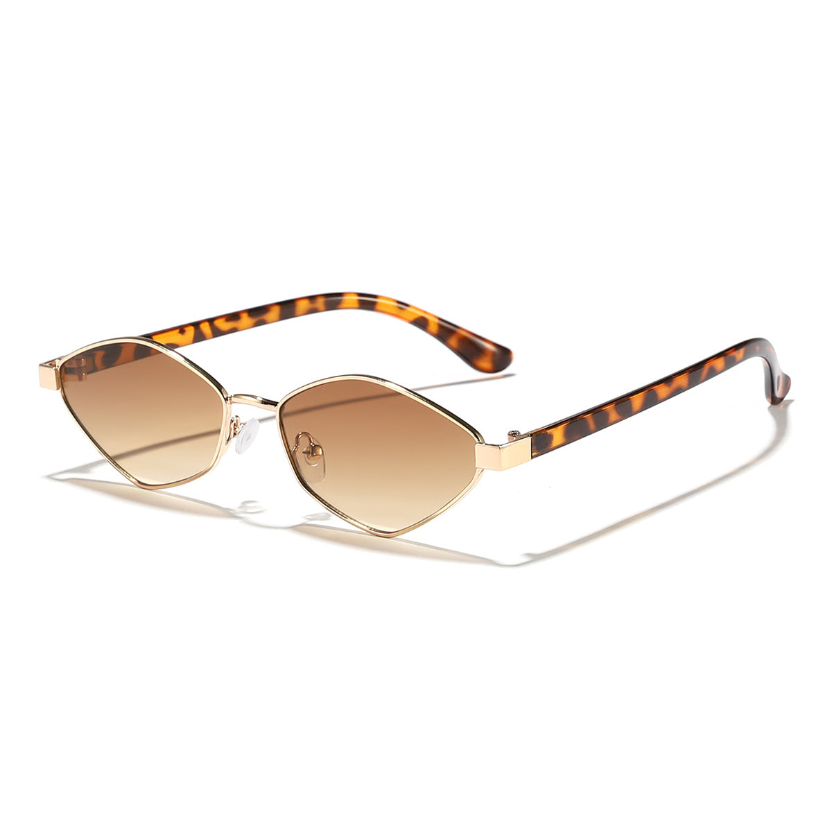 Damen Katzenaugen Sonnenbrille mit braunen Gläsern und elegantem Metallrahmen Karnz
