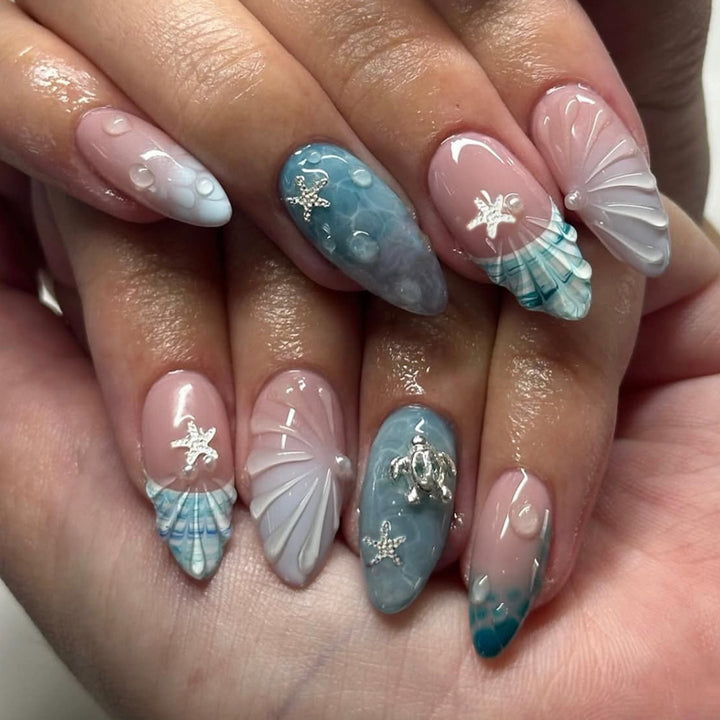 Ozean-inspiriertes Nagelkunst Design Set Karnz