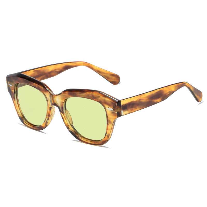 Damen stylische Sonnenbrille im modernen Design mit transparentem Rahmen Karnz