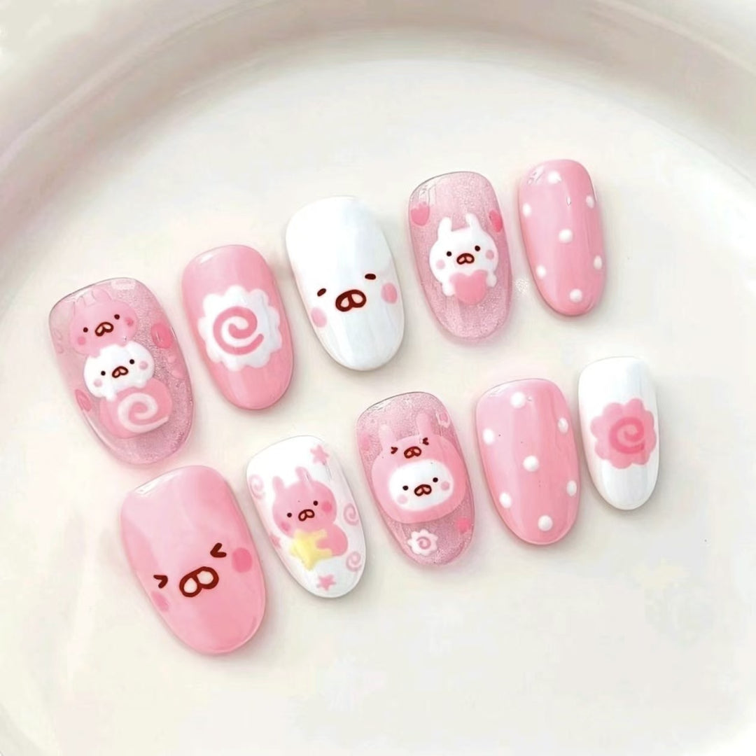 Kreative Cartoon Press-On Nagelkunst Karnz