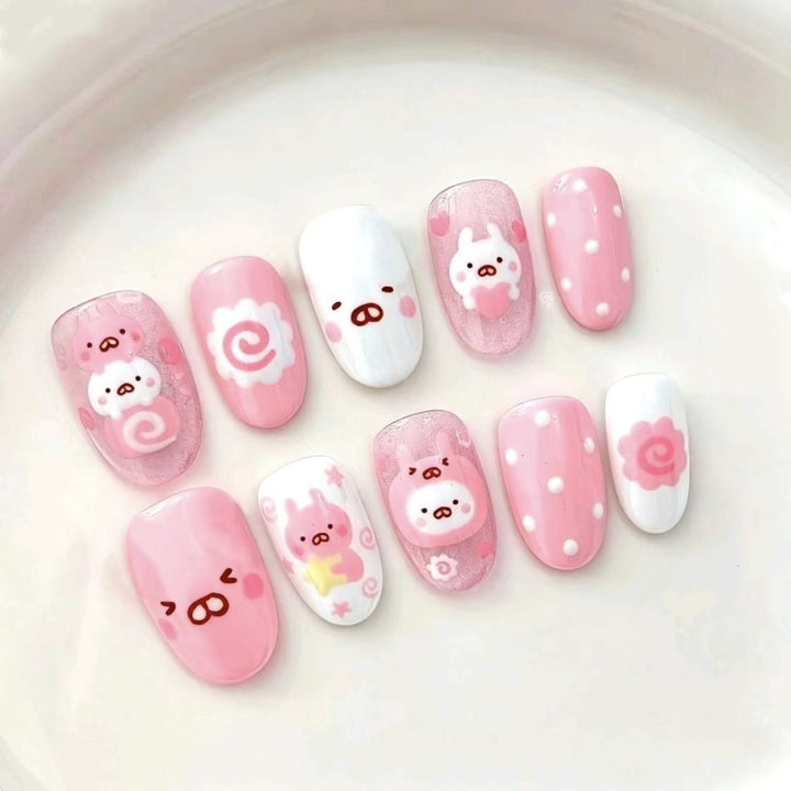 Kreative Cartoon Press-On Nagelkunst Karnz