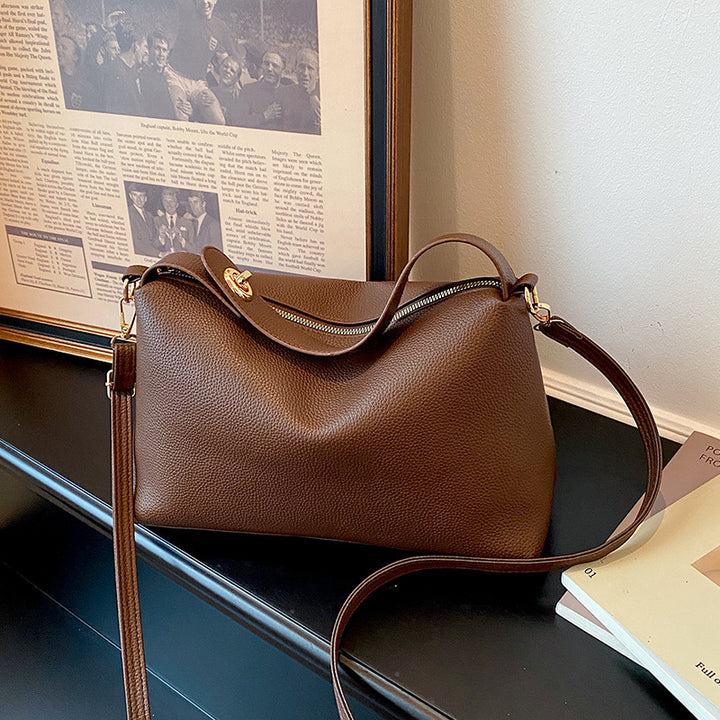 Texturierte Leder Crossbody-Tasche