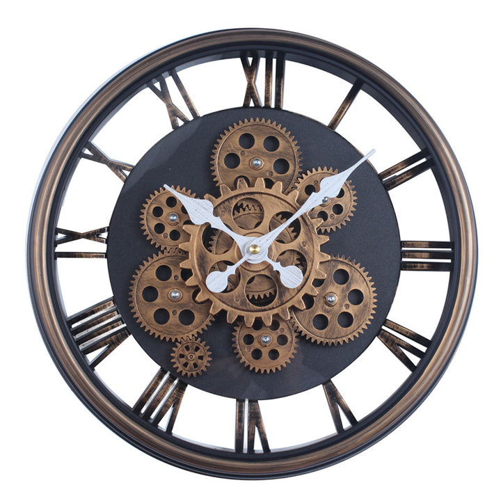 Elegante Wanduhr Im Industriellen Zahnrad-Design Karnz