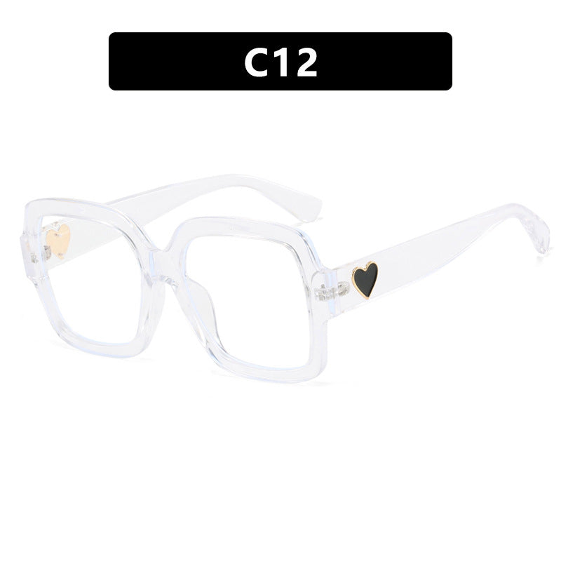 Damen quadratische Sonnenbrille mit modischem Herzakzent Karnz
