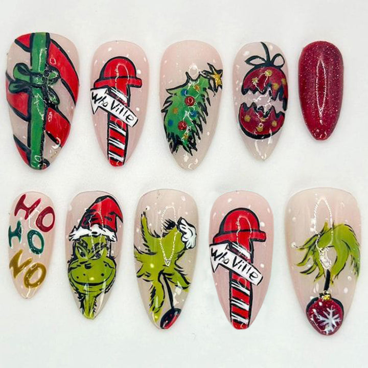 Urlaubs-Themen Künstlerische Press-On Nagelkunst Set