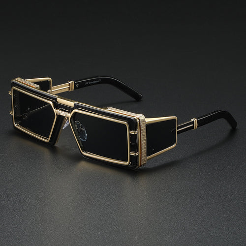 Damen Modische Designer-Sonnenbrille mit großzügigem Rahmen und stilvollem Akzent Karnz
