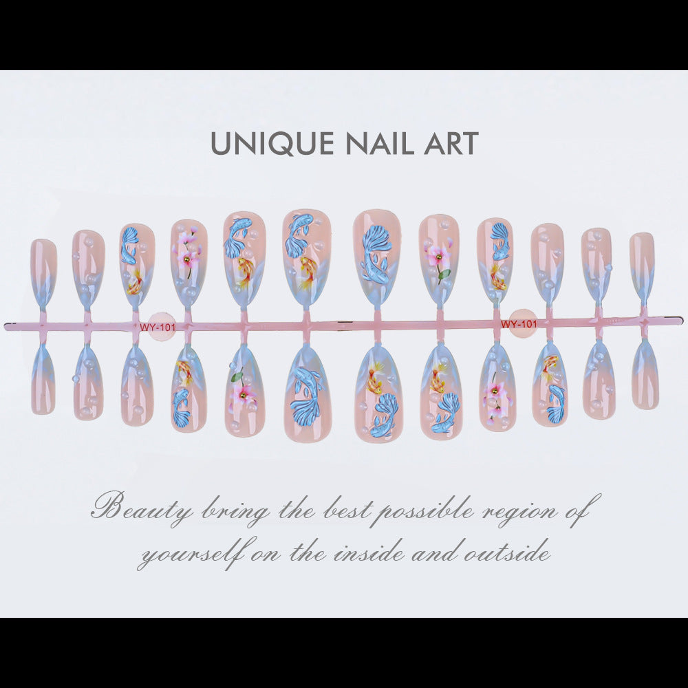 Künstlerisches Blumen-Design Press-On Nagelset Karnz