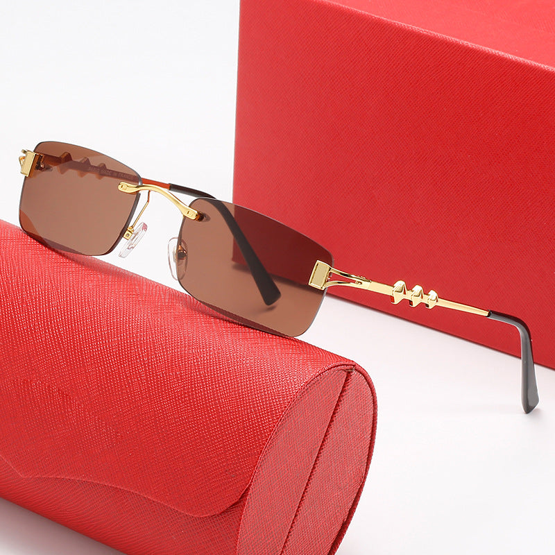 Damen modische Retro-Sonnenbrille mit luxuriösem Metallrahmen und polarisierenden Gläsern Karnz