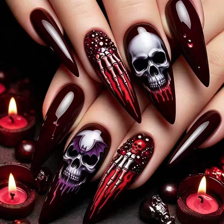 Künstlerische Gothische Schädel Nagelkunst Tipps Karnz