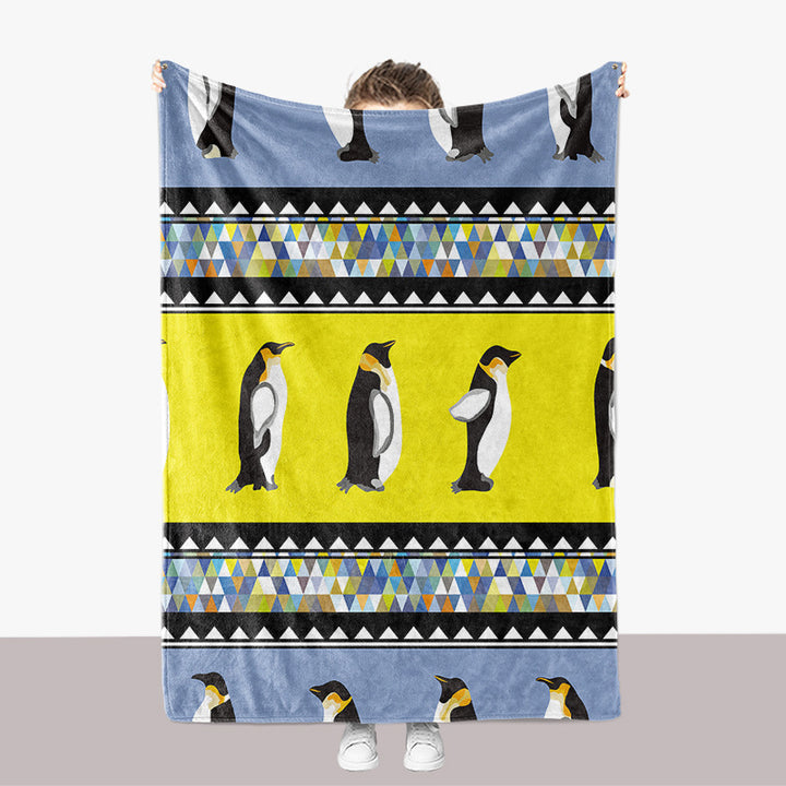 Pinguin-Themen-Plüsch-Wurfdecke