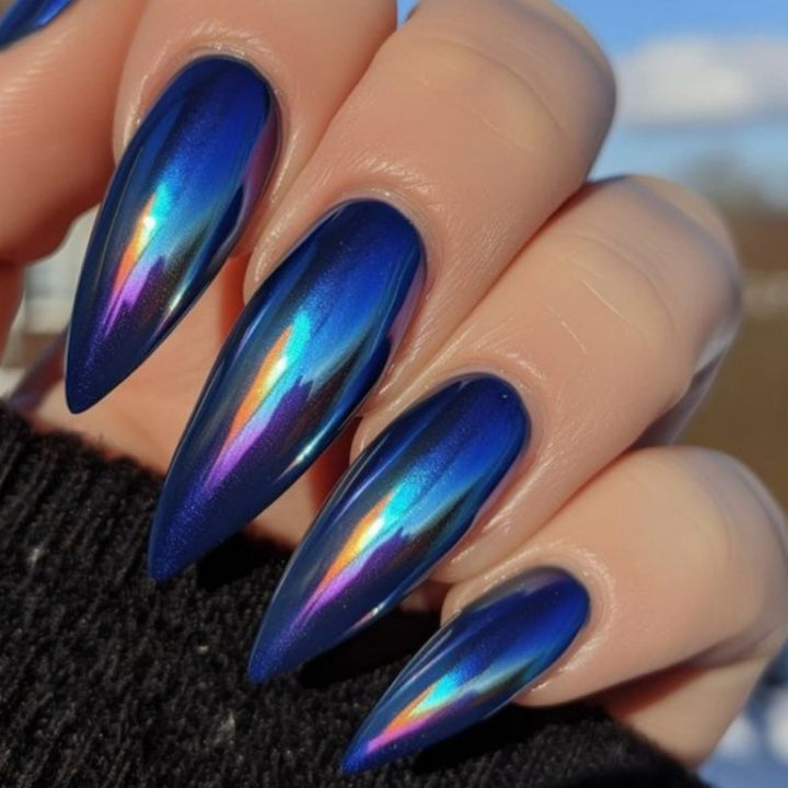 Iridescent Stiletto Press-On Nagelspitzen Karnz