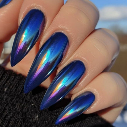 Iridescent Stiletto Press-On Nagelspitzen Karnz