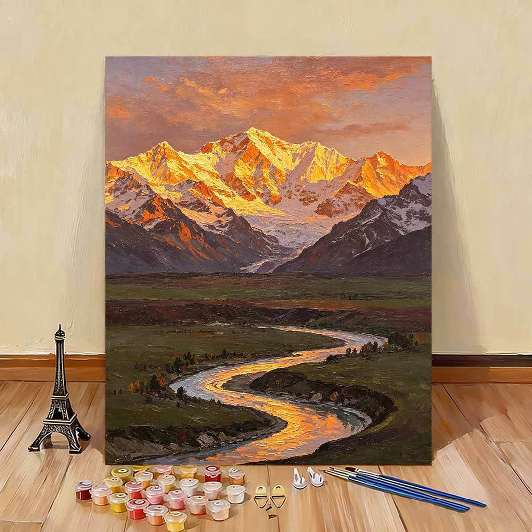 Mal das Zahlen Kunst-Set Scenic Mountain Landscape Karnz