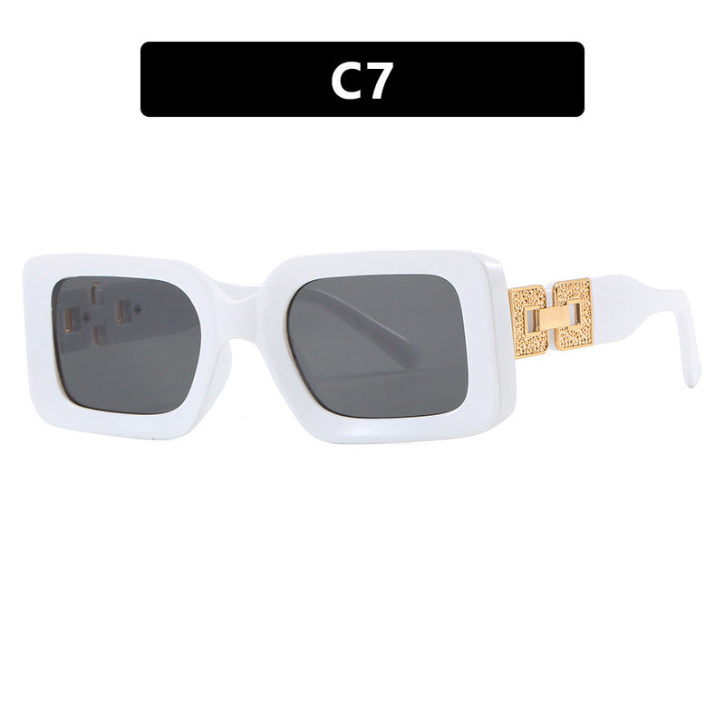 Damen modische Sonnenbrille im eleganten quadratischen Design mit luxuriösen goldenen Akzenten Karnz