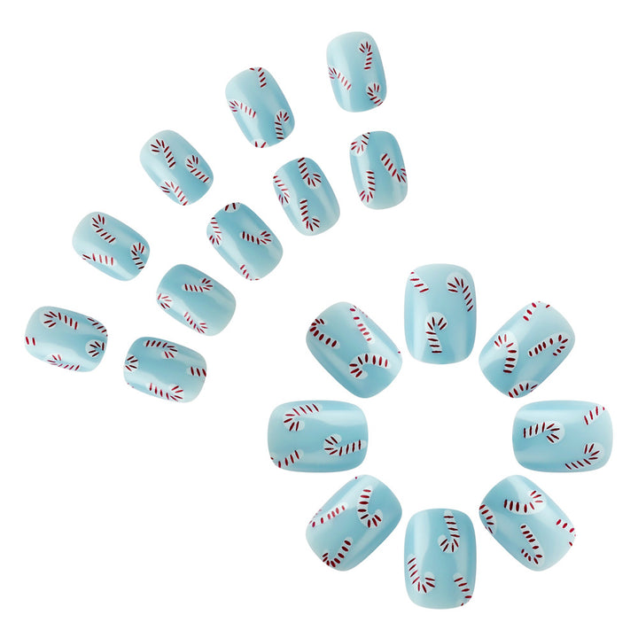 Candy Cane Thematisierte Press-On Nagelkunst Karnz