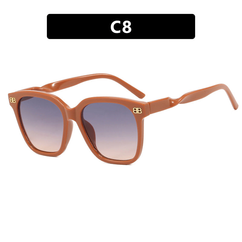 Damen quadratische Sonnenbrille mit eleganter Rahmenstruktur und UV-Schutz Karnz