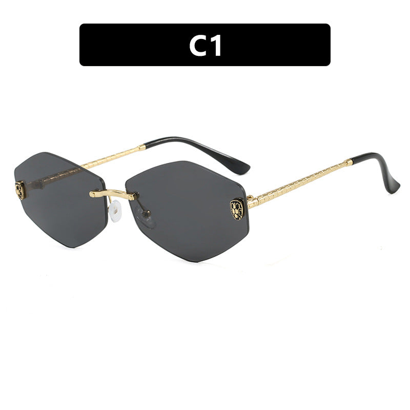Damen geometrische Sonnenbrille im modernen Design mit elegantem Metallrahmen Karnz