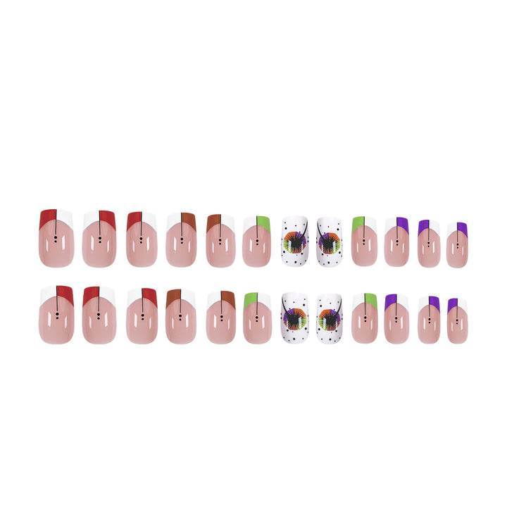 Kunstvolle Nagelkunst mit Farbverlauf und floralen Akzenten Karnz