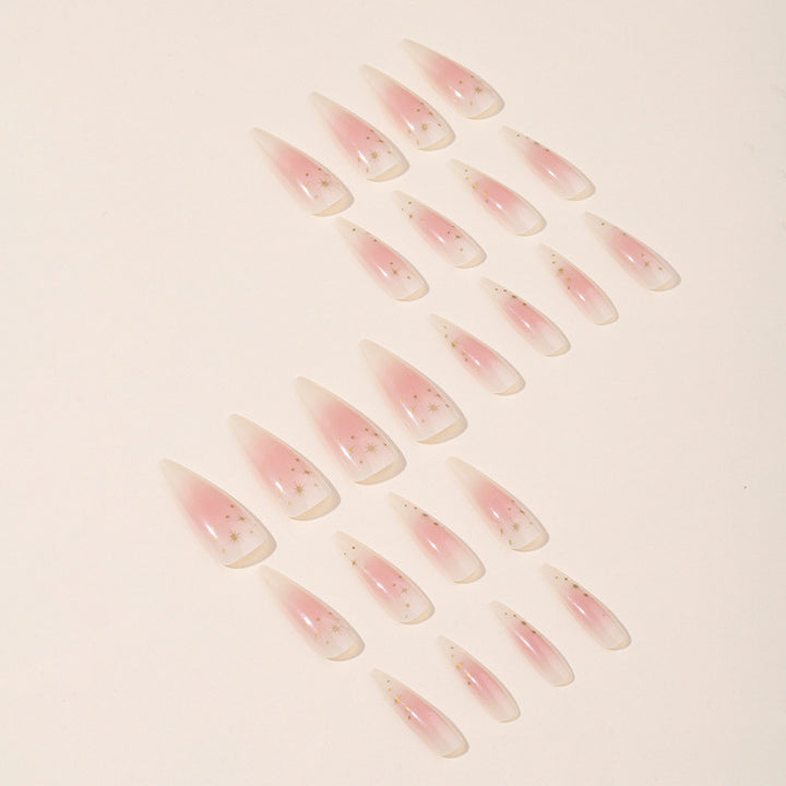 Dekoratives Press-On Nagelkunstset mit Glitterakzenten