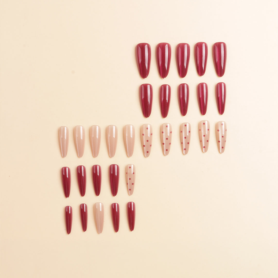 Premium Dekorative Stiletto Press-On Nagel Set Karnz