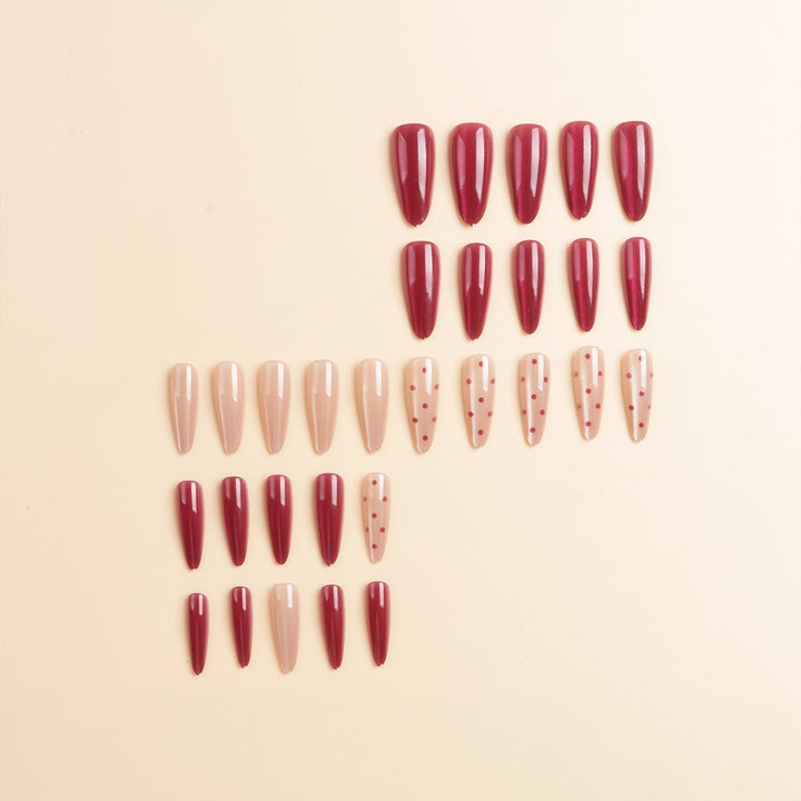 Premium Dekorative Stiletto Press-On Nagel Set Karnz