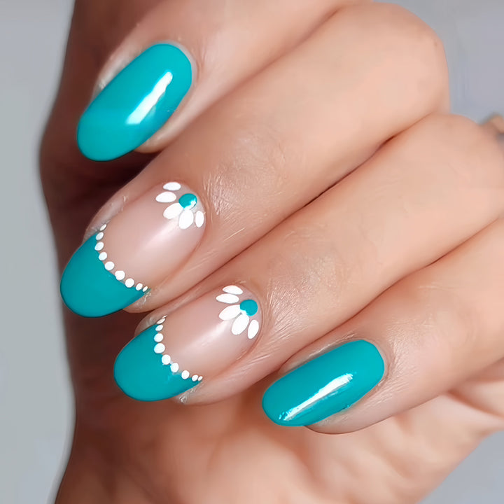 Elegantes florales Akzent-Nagelkunst-Set Karnz