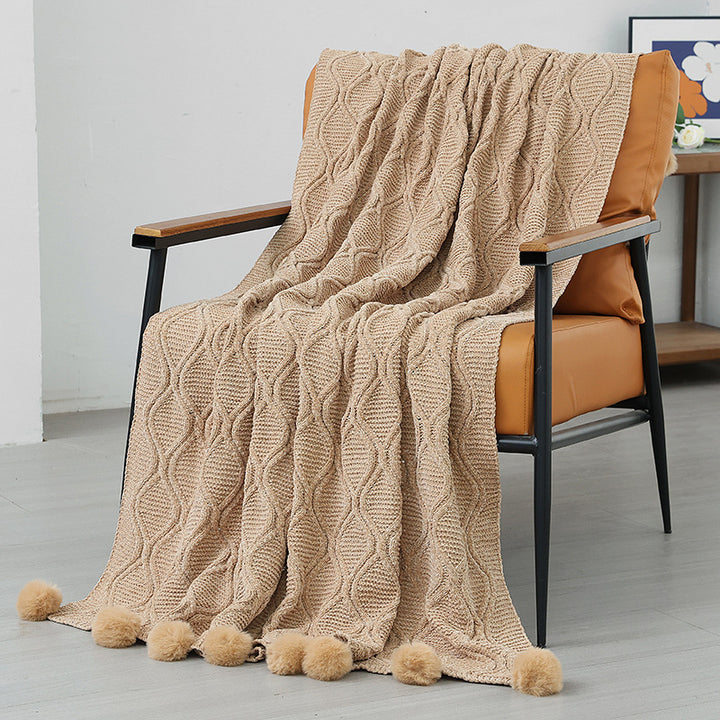 Dekorativer gestrickter Wurfdecke