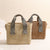 Damen Handtasche aus geflochtenem Naturmaterial mit modischem Detail Karnz