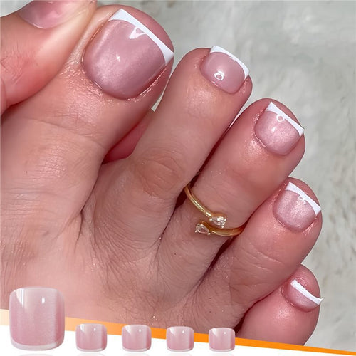 Glänzende Französische Spitzen-Gel-Zehen-Nagel-Verstärkungen Karnz