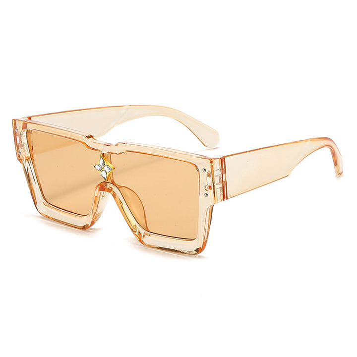 Fette geometrische Schild Sonnenbrille