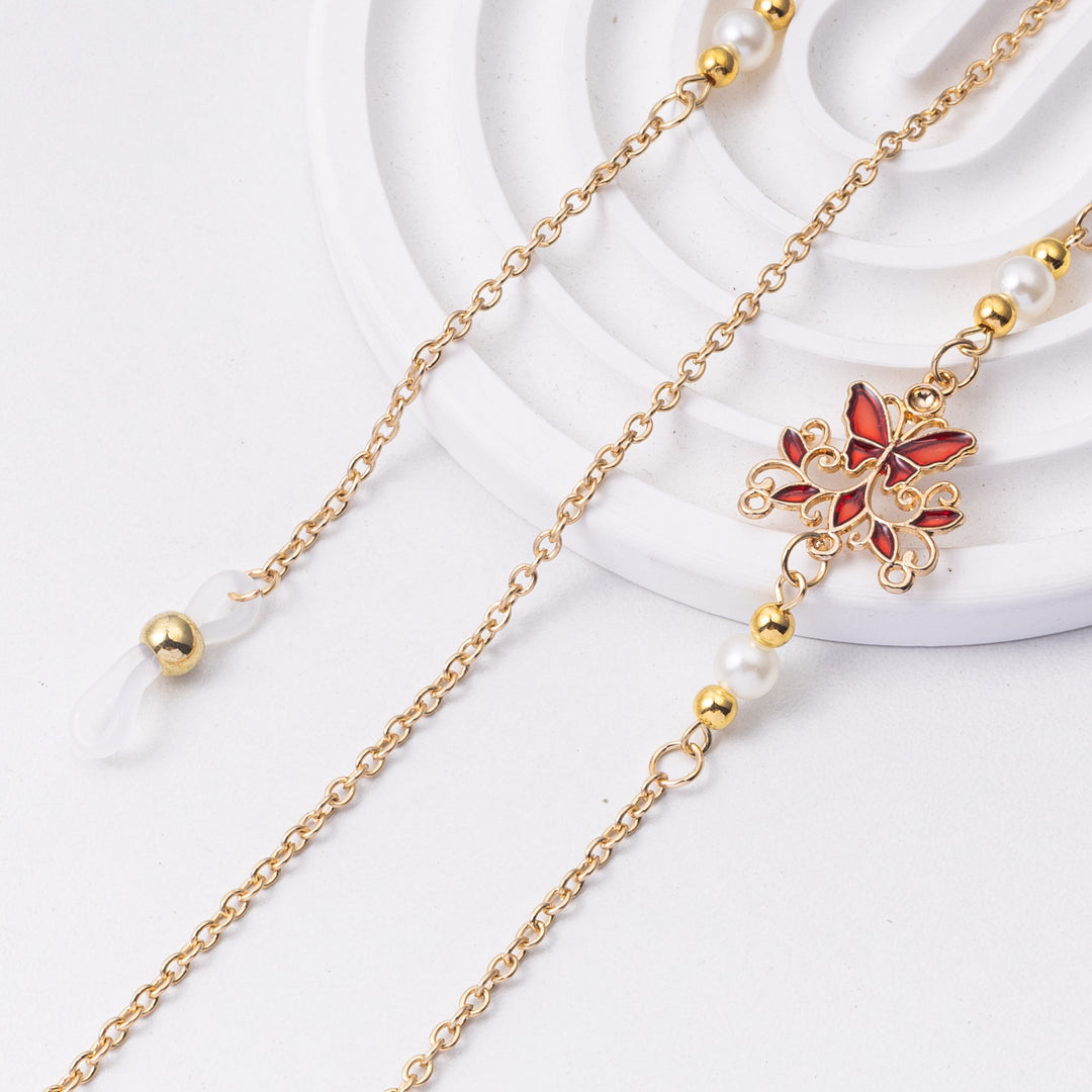 Elegante florale Brillen Kette Karnz