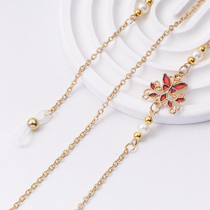 Elegante florale Brillen Kette Karnz