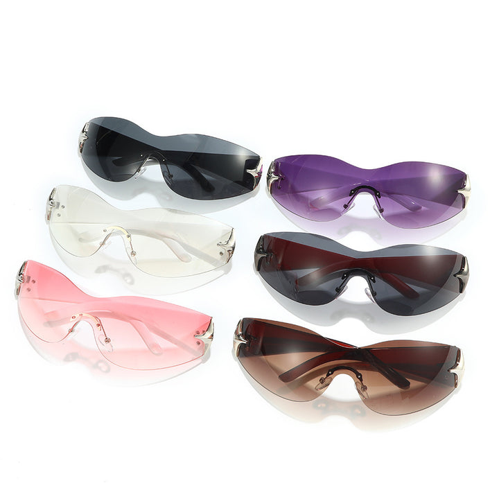 Futuristische Schildbrille mit metallischen Akzenten Karnz