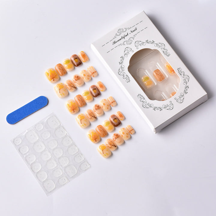Herbst-Themen Künstlerisches Press-On Nagel Set