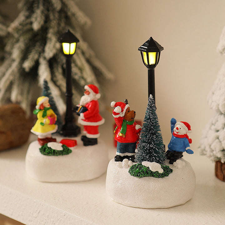 Beleuchtete Weihnachtsfigur mit Weihnachtsbaum Karnz