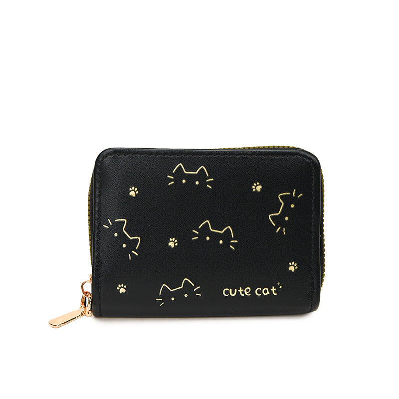 Verspielt Katzen-Themen Kompakt Zip Geldbörse