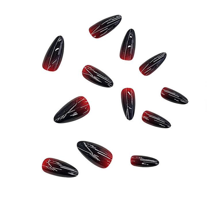 Ombre Glänzende Stiletto Press-On Nägel Karnz