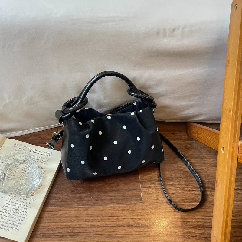 Polka Dot Strukturierte Handtasche