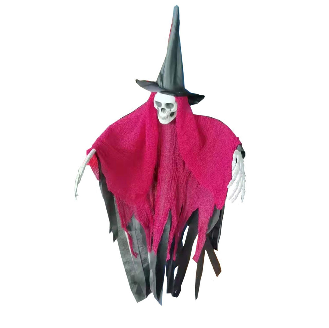 Halloween Dekofigur mit skelettiertem Zauberer
