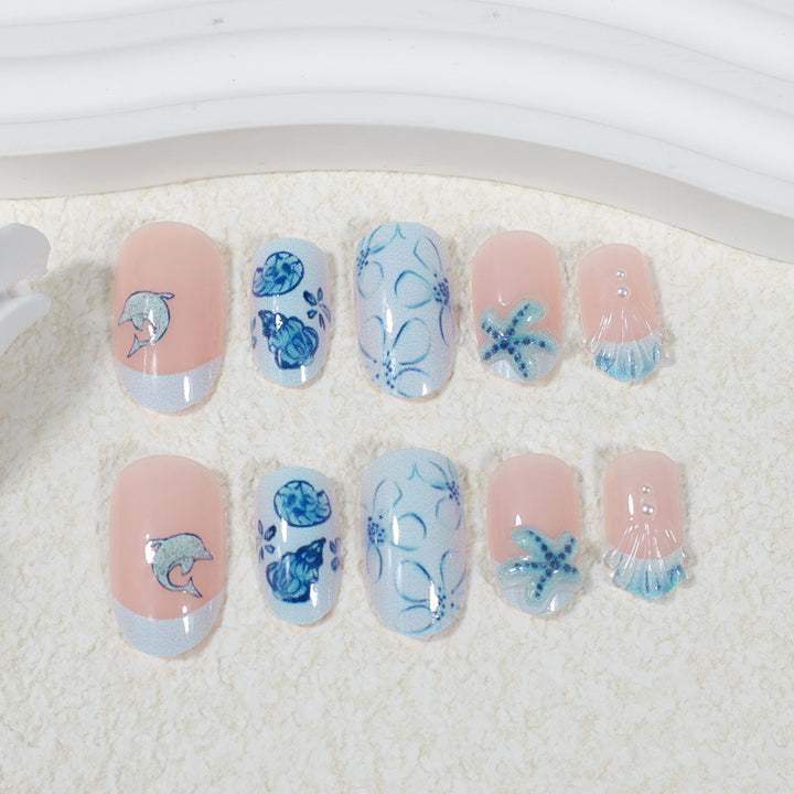 Ozean-Themen Press-On Nagelkunst Set