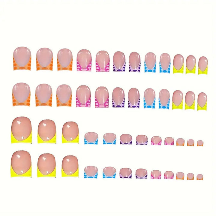 Trendige Dekorative Press-On Nagelkunst Karnz