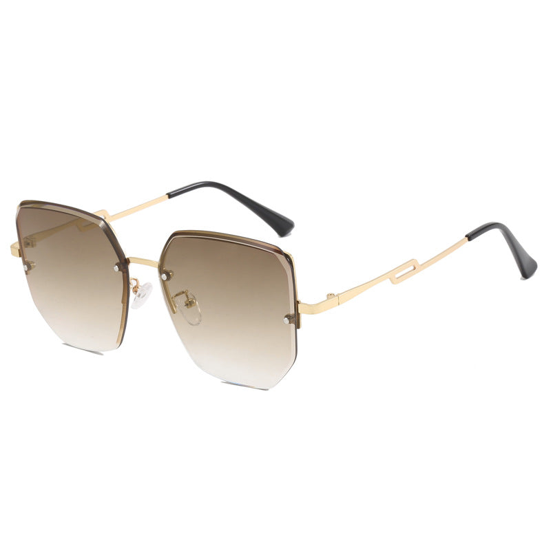 Damen geometrische Designer-Sonnenbrille mit verspiegelten Gläsern Karnz