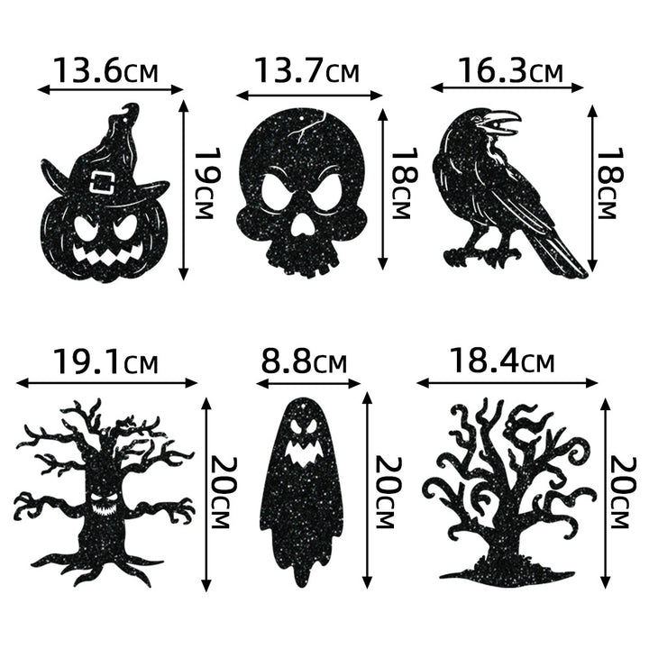 Mehrteiliges Hängendes Halloween-Deko-Set aus Glitzer-Silhouetten